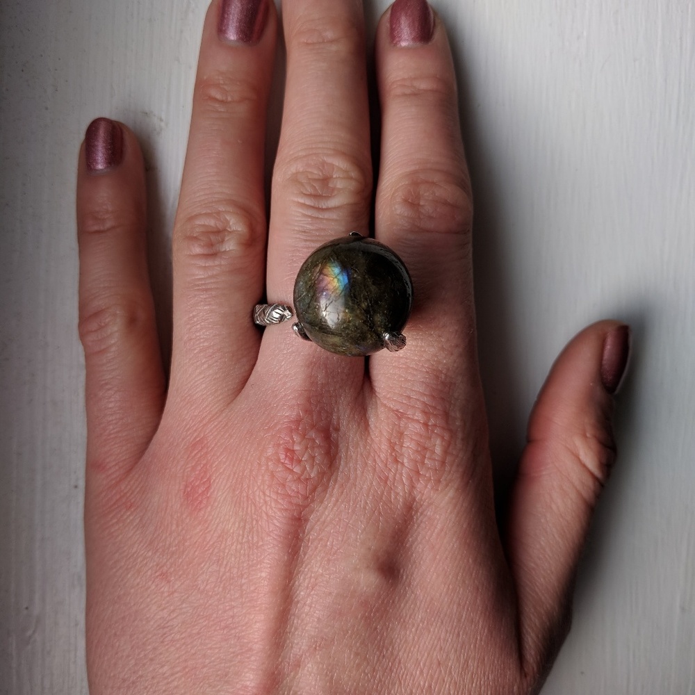 Labradorite Sphere Ring